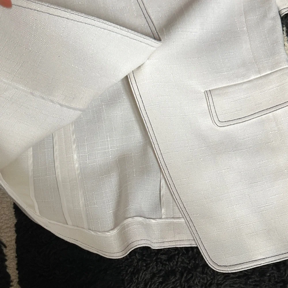 Dior White Short Sleeve Blazer with Shoulder Pads